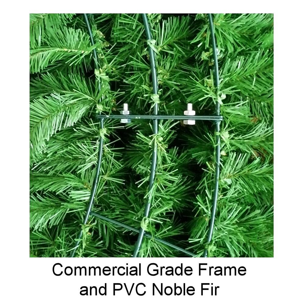 6 Foot (72 inch) LED Christmas Wreath with Pre-lit Red Bow - 600 Warm White LED Lights - Indoor - Outdoor - Commercial Grade - ACWreaths ACWreaths