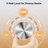 Outdoor Heater for Patio, 1500W Infrared Electric Heaters Indoor w/Remote, 60° Oscillation, 9H Timer, 9 Heat Level, Tip-Over/Overheating Protection, Safety Lock, for Garage, Porch, Gazebo,White Slkdrft