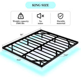 Awesofurni Floating Bed Frame King Size, King Bed Frame with Smart LED Lights, Heavy Duty Modern Metal Platform Bed No Box Spring Needed - Easy Assembly and Noise Free Awesofurni
