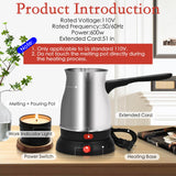 TOKPELA Wax Melter for Candle Making, Stainless Steel Electric Candle Wax Melter, Double Pouring Spout Candle Wax Melting Pot with 51IN Cord and Hot Plate, Candle Making Pot Kit for Beginners TOKPELA