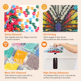 Anuver Butterfly Diamond Painting Kits for Adults, 5D DIY Diamond Art Kits for Beginners, Full Drill Diamond Painting Kits for Home Wall Decor, Stained Glass, 12x12 Inch Anuver