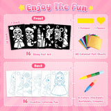 3 otters Foil Art Fun, Princess Arts and Crafts for Kids DIY Creative Travel Toy Birthday Gifts for Girls 4 5 6 7 8 3 otters