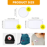 30 Pieces Sublimation Patches Fabric Iron-on Blank Patches 3 Shapes Repair Patches Sublimation Blank Hat Patch for DIY Crafts, Caps Clothes Shoes Bags Backpacks Uniforms (White Frame) Waydress