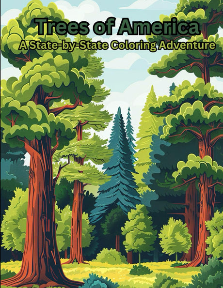 Trees of America: A State-by-State Coloring Adventure (Discover America: State Symbols Coloring Book Series) WoodArtSupply