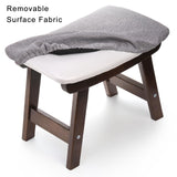 SOUJOY Small Foot Stool, Footrest Ottoman with Wood Legs, Sofa Tea Seat Stool with Padded, Rectangular Change Shoes Bench Seat for Living Room Bedroom Entryway Office SOUJOY