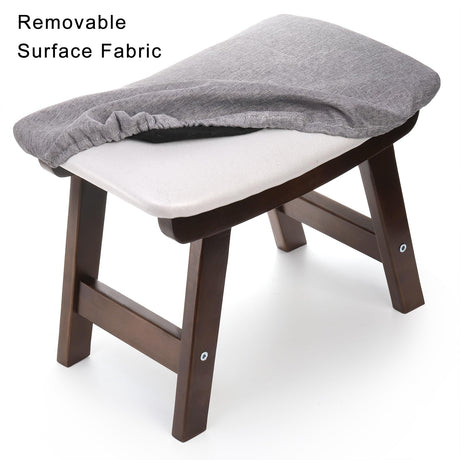 SOUJOY Small Foot Stool, Footrest Ottoman with Wood Legs, Sofa Tea Seat Stool with Padded, Rectangular Change Shoes Bench Seat for Living Room Bedroom Entryway Office SOUJOY