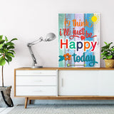 Diamond Art Painting I Think I'll Just Be Happy Today Inspirational Quote Kit for Adults Diamond Art Painting by Number Kits Gem Art Wall Home Decor(Canvas 11.8 x15.8inch) WoodArtSupply