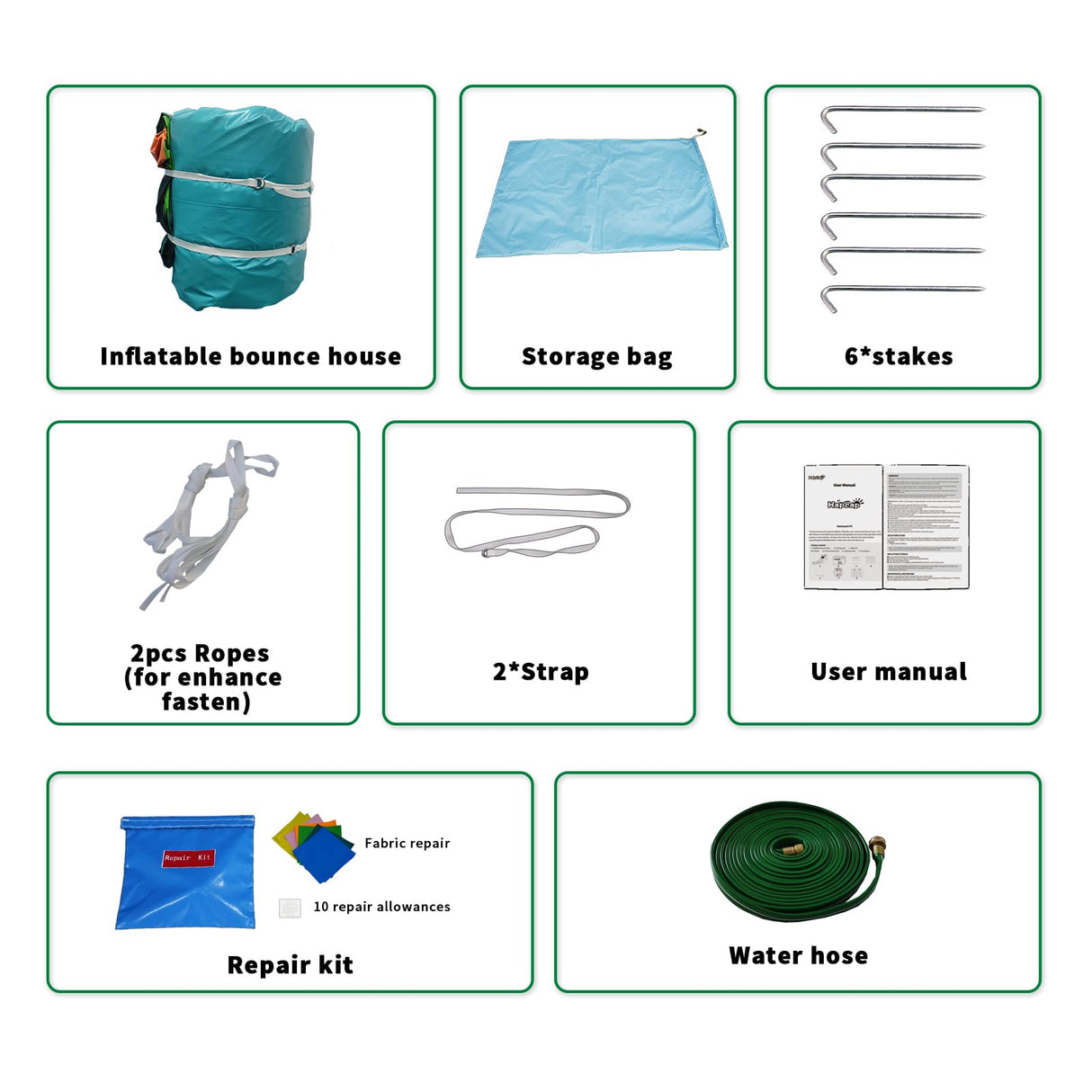 HapCap Commercial Bounce House Water Slide Combo with Blower for Kids or Adults,PVC Semi Commercial,Large Jumping House,Wet Dry Bounce House,Outdoor Birthday Party,15' x 13'x 9.4' (Without Blower) Hapcap