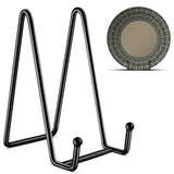 Kruodop 3 Pack 6 Inch Plate Stands for Display, Plate Holder Display Stand, Picture Frame Stand Black Metal Frame Holder Stands for Book,Small Easel,Decorative Plate,Photo and Platter,Tabletop Art Kruodop