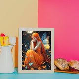 DIY Adult Diamond Painting Kits, Butterfly Fairy 5D Full Round Gemstone Diamond Painting, Gifts for Friends, Room Decor St Patricks Day Home Decor 12x16 inch KAYEIUU