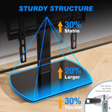 Rfiver Universal Swivel TV Stand for 27-50 55 60 Inch TVs, Height Adjustable Table Top TV Stand Mount Hold up to 88 lbs, Pedestal TV Stand with Tempered Glass Base, Replacement TV Stand Base Rfiver