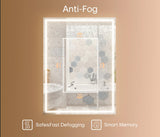 Réflexon 28x20 inch LED Lighted Medicine Cabinet with Mirror, Moisture-Resistant Wood, Stepless Dimmable, 3000K/5500K, Defogger, Adjustable Shelf, Flat-Pack Design – Assembly Required (Walnut) Réflexon