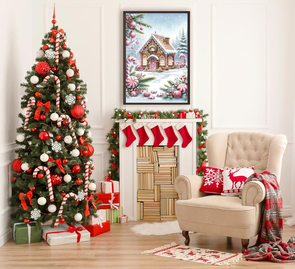 askkqtx Christmas Diamond Art Kits for Adults - Christmas Snowscape House Landscape Diamond Painting Kits Full Drill Crystal Rhinestone Gem Art Craft Kits for Home Wall Decor 12X16Inch askkqtx