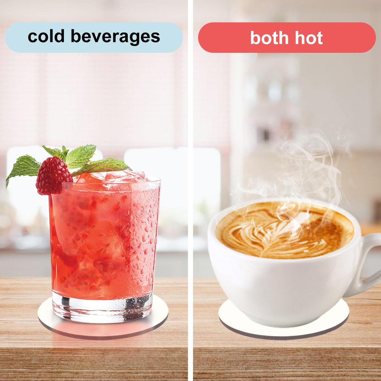 30 Pcs 4 Inch Round MDF Sublimation Coasters, Blanks MDF Sublimation Coasters, and Water-Resistant MDF Material with Non-Slip Cork Backing, Hardboard Cork Coasters by KUKLIPJIM KUKLIPJIM