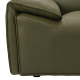 Tanner 74 in. Leather Loveseat with Padded Arms in Green or Khaki Armen Living
