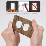 Rustic Wood Print Outlet Covers Wall Plate Single Duplex Receptacle Cover Electrical Outlet Plate Brown Farmhouse Decorative Switch Plate，4.50 x 2.76 Inch YWTZWT