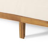 Christopher Knight Home Burchett Outdoor 3 Seater Sofa with Cushions - Acacia Wood and Round Wicker - Teak/Mixed Brown/Beige Christopher Knight Home