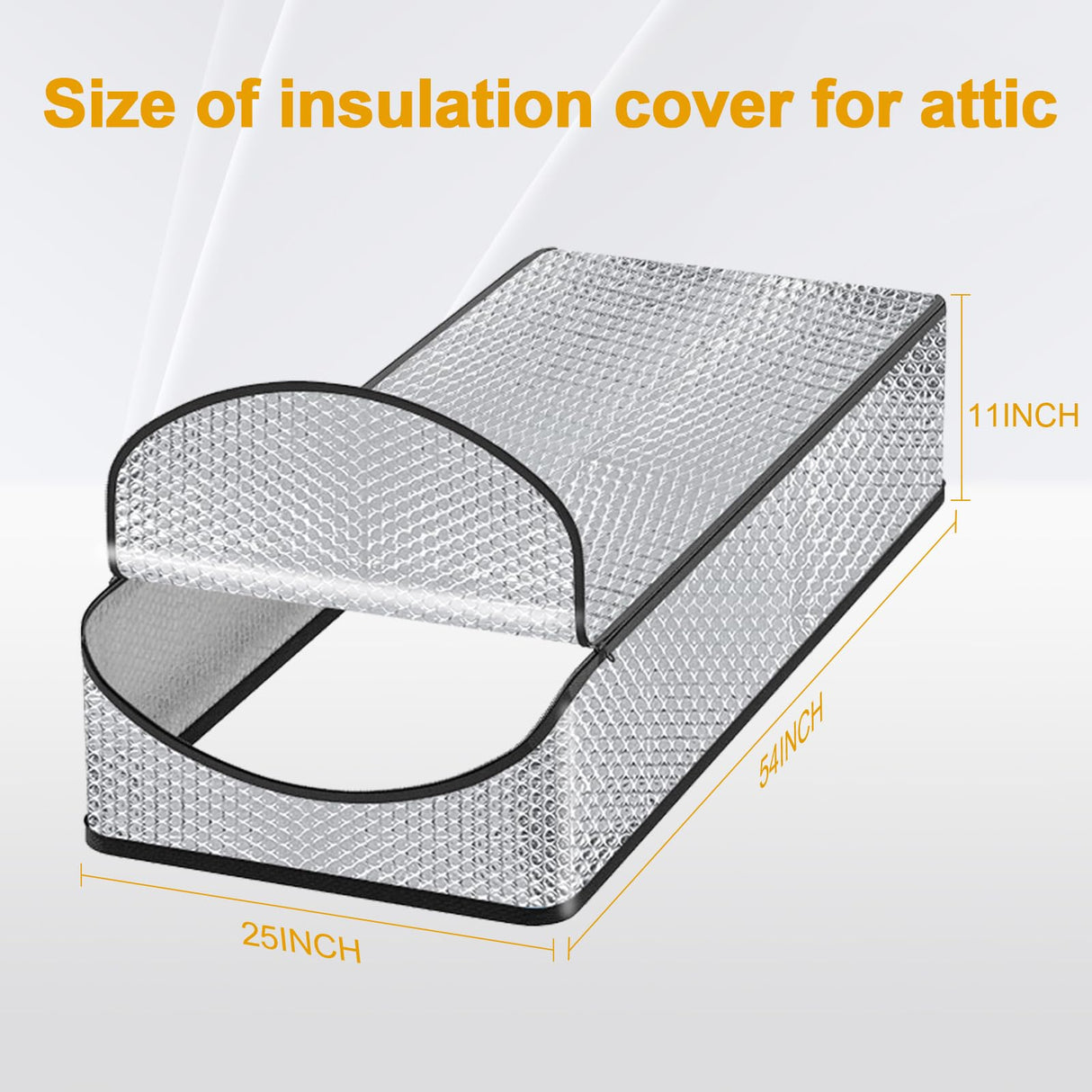 Attic Stairway Insulation Cover - Premium Energy Saving Attic Stairs Door Ladder Insulator Pull Down Tent with Zipper 25 in x 54 in x 11In (Attic Cover) DGSL
