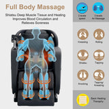 Advanabd 4D Massage Chair Full Body|Zero Gravity Shiatsu Massage Chairs Recliner with Heated SL Track Bluetooth Speaker Airbag Yoga Stretch, Foot Roller (Black) Advanabd