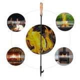Heavy Duty 32” Long Fireplace Fire Pit Campfire Poker Stick and 26” Fireplace Tongs Tool Sets, Log Grabber, Rust Resistant Black Finish Camping Fireplace Tools for Indoor/Outdoor himaly