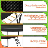 ACWARM HOME Trampoline Outdoor 12FT Trampoline with Safety Net & Rugby Target - Recreational Trampolines for Kids and Adults - Anti-Rust Coated Frame - ASTM Approved - Black ACWARM HOME