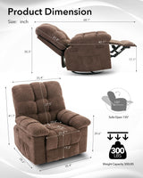 Adult Rocker Swivel Recliner Chair - Soft Fabric Overstuffed Manual Glider, Comfy Nursery Rocking Sofa Chair for Living Room OUTGOODS