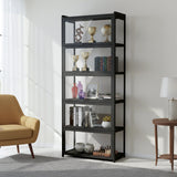 Magshion Display Cabinet with Acrylic Doors, 5-Tier Curio Cabinet for Collectibles, Display Case Showcase for Living Room, Office, 27.5"(L) x 13.5"(W) x 67.5"(H), Black Magshion