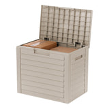 IRIS USA 35-Gallon Outdoor Deck Delivery Storage Box, Lockable & UV-Protected, Weather-Resistant Patio Storage for Cushions, Garden Tools & Packages, Waterproof Resin, Durable & Stylish Design - Beige IRIS