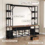 RALGEND TV Stand with Power Outlets to 65 Inches, LED Large Wall Unit Entertainment Center with Bookshelf, Dresser TV Stand with 8 PU Drawer, for Living Room, Bedroom, Rustic Brown and Black RALGEND