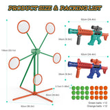 Shooting Games Toys for Age 5 6 7 8 9 10+ Year Old Boys, Kids Toy Sports & Outdoor Game with Moving Shooting Target & 2 Popper Air Toy Guns & 24 Foam Balls, Gifts for Boys and Girls Marlrin