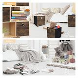 Sturdy Storage Bins with Exquisite Wood Grain Pattern,Thickened Fabric Cube Baskets,Open Container box for Organizer Shelf,Cabinet,Closet,Bookcase,Nursery,Office,Home,Storeroom,10.2x10.2x11in,Set of 3 KANCNT