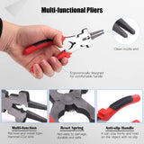 Glarks 6Pcs Welding Slag Removal Tool Set, Include 10'' Welding Chipping Hammer with Coil Spring Handle, Wire Brush, 10'' Welding Plier and 2Pcs Stainless Steel Metal Sheet Thickness Gauges Glarks