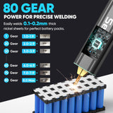 Seesii Battery Spot Welder with 5.0Ah Battery: Upgraded Handheld Mini Portable Spot Welder for 18650 Battery, Welding Nickel Sheets 0.1-0.2mm, Iron,Stainless Steel Sheets, 80 Gear,Auto and Manual Mode Seesii