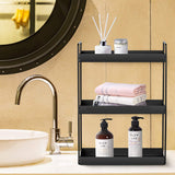 3-Tier Bathroom Countertop Organizer Vanity Tray Cosmetic & Makeup Storage Kitchen Spice Rack Standing Shelf, Black Cedwnuer