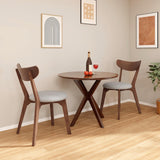 ERGOMASTER Dining Table Set for 2, Small Kitchen Table Chairs Set of 2, Mid-Century Wooden Round Dining Table and Two Dining Chairs for Dining Room, Kitchen, Café, Restaurant, Living Room… ERGOMASTER