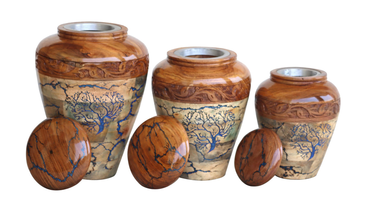 Handmade Wooden Urn Box for Addult Ashes | Wood Cremation Urns for Male and Female | Decorative Urns | Funeral Urns | Burial Urns (12 x 8 x 8), Brown, IU - 436 Solid Wood Handicrafts