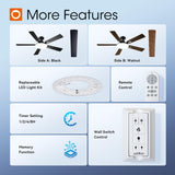 addlon Ceiling Fans with Lights, 52 inch Flush Mount Ceiling fan with Remote Control, Wall Remote, Reversible, 5CCT, Dimmable, Noiseless DC Motor, Black Low Profile Ceiling Fan for Bedroom, Farmhouse addlon