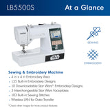Brother LB5500S Star Wars 2-in-1 Combo Sewing & Embroidery Machine, 16.5 x 7.76 x 12.09 inches, White Brother