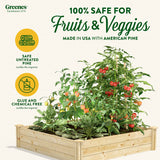 Greenes Fence Original Pine Raised Garden Bed, 4' x 4' x 10.5" - Made in USA with American Pine Greenes Fence