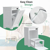 YGIPT Wooden Tilt Out Trash Cabinet, Hidden Trash Can Cabinet 10-Gallon Garbage Cabinet for Kitchen, Living Room & Bathroom White Finish YGIPT
