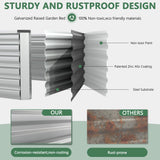 FOOWIN 2pcs 8x4x2ft Galvanized Raised Garden Bed, Planter Raised Garden Boxes Outdoor, Large Metal Raised Beds for Gardening, Garden Bed for Vegetables, Flowers, Herb,478 Gallon Capacity, Silver FOOWIN