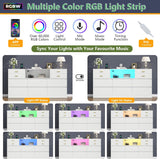 Loomie 10 Drawer White Dresser with Charging Station & Led Lights for Bedroom, 58" Long Triple Wide Dresser TV Stand for TVs up to 65", Large Dressers Organizer with Open Cubby, Wide Chest of Drawer Loomie