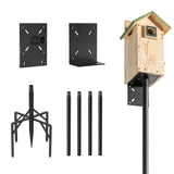 77 Inch Smart Bird Feeder Poles for Outdoors Heavy Duty with 5 Prong Base,Bird Feeder Stand for Outside, Adjustable Bird House Pole,Garden Stake,Weather Station Mounting Kits(Birdhouse not Included) ReTang