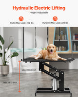 VEVOR Hydraulic Pet Grooming Table, 400LBS Static Load Capacity, 42.5 x 24 Inch Dog Grooming Station with Anti-Slip Tabletop and Dual Height Adjustable Arms with Clamps, for Medium and Small Dogs VEVOR