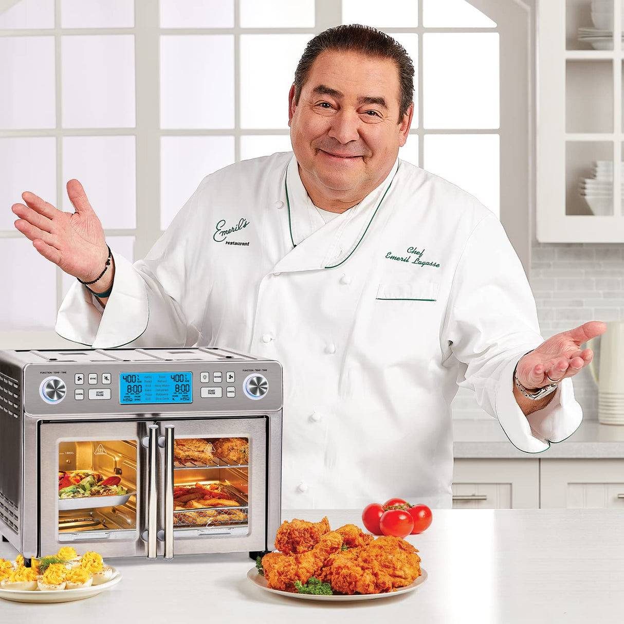Emeril Lagasse Dual Zone 360 Air Fryer Oven Combo with French Door, 25 QT Extra Large, Cook Two Foods in Different Ways, Up to 60% Faster from Frozen to Finish Emeril Lagasse