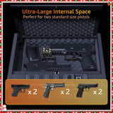 [ 20% Larger capacity ] Biometric Gun Safe for Handgun,Fingerprint Safe Box for Guns,Electronic Quick-Access Pistol Safe Nightstand hidden gun storage for Bedside Home Lock Box,Black XPEDITION