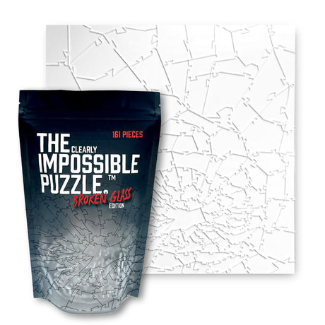 Broken Glass Puzzle - Clear Puzzle - Unique Clearly Impossible Puzzle - Difficult and Fun! - 161 Pieces 10 x 10'' WoodArtSupply