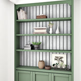 STICKEEP White/Grey 3D Wood Slat Panels for Walls Peel and Stick PVC Slat Wall Paneling Soundproof Self Adhesive Faux Wooden Slatted Panel for Wall Decor Interior Living Room Bedroom 120"x 12" STICKEEP