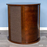 THE REFINED FELINE Purrrrfect End Table Cat Bed Cave in Mahogany Brown, Multipurpose Wood Cat Furniture Nightstand, Easy to Clean Covered Cat Bed with Replaceable Scratching Post & Washable Cushion THE REFINED FELINE