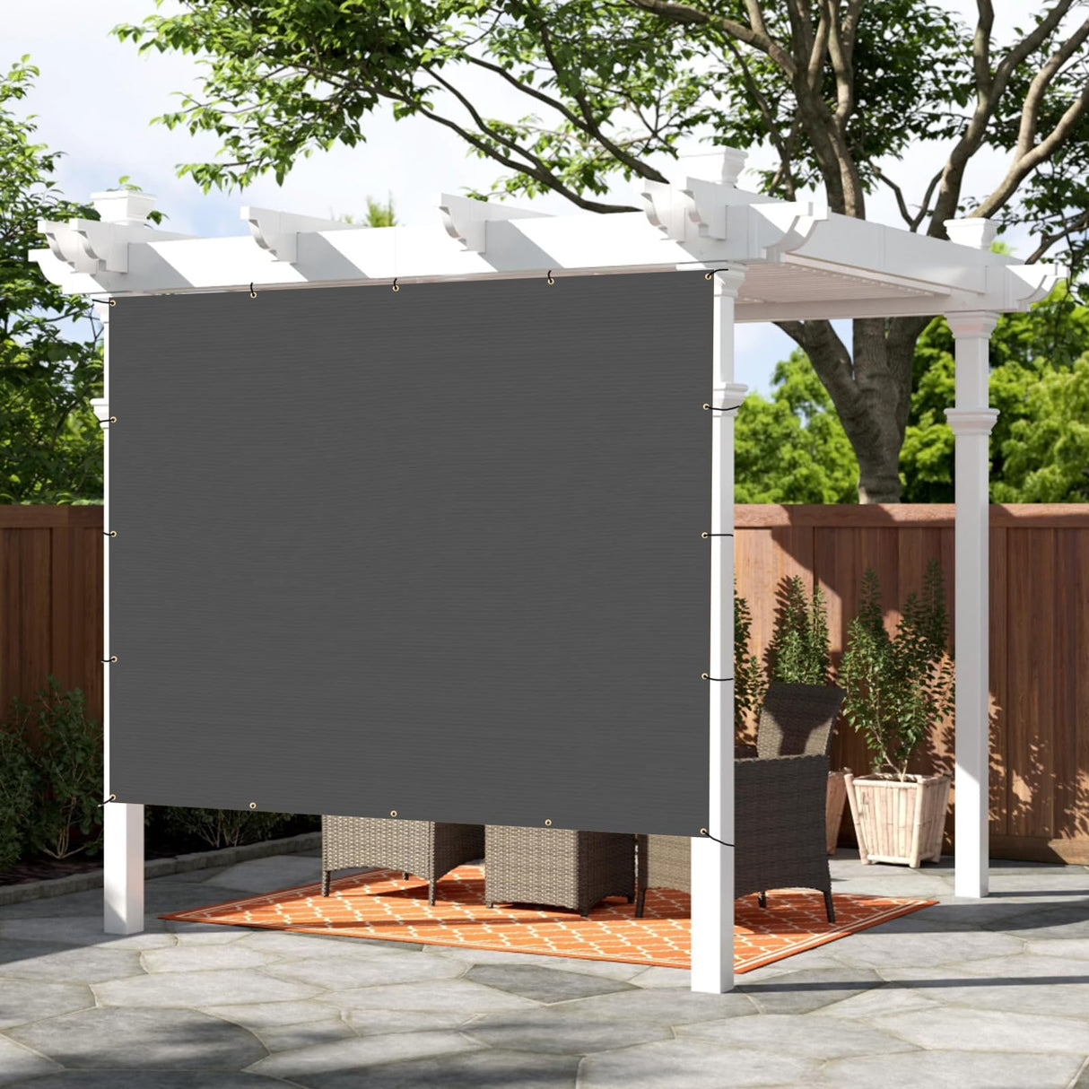 SUNNY GUARD Shade Cloth 12x20 FT Sun Shade Screen Fabric HC-036 Shade Cover Tarp with Grommets for Pergola Backyard Garden, Dark Grey SUNNY GUARD
